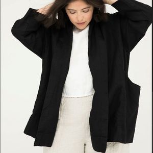 Elizabeth Suzann Clyde Jacket in Midweight Linen Black
